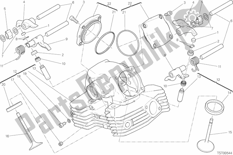 Toutes les pièces pour le Tête Verticale du Ducati Scrambler Brazil Special Edition 1100 2019